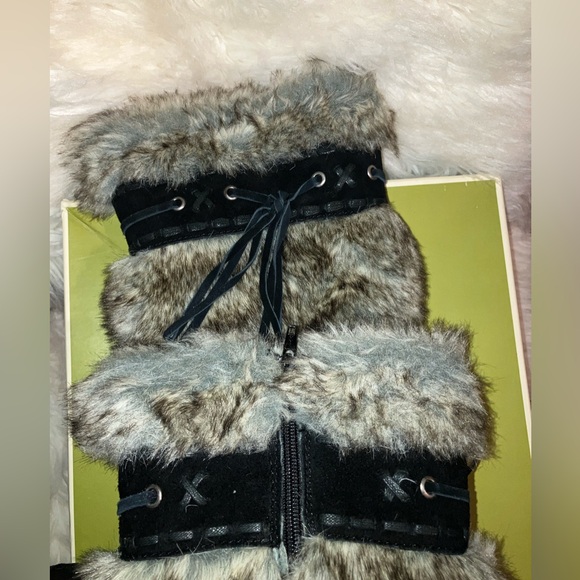 Suede Faux fur NATURALIZER womens wedge mid calf boots - Picture 10 of 15